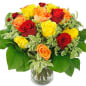 Preview: Danksagung Blumenstrauß mit Rosen
