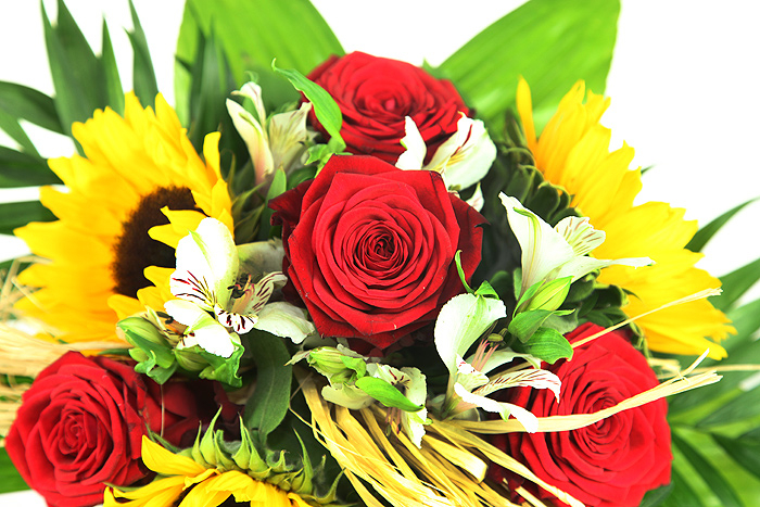 Sommerblumen - Sonnenblumen - Rosen