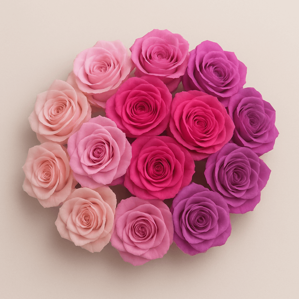 Pink, lila, rosa Rosen