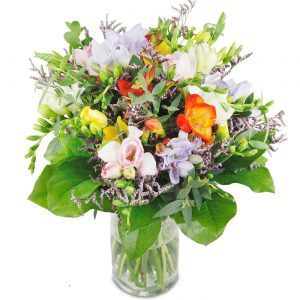 Bunter Geburtstags Blumenstrauß mit Freesien