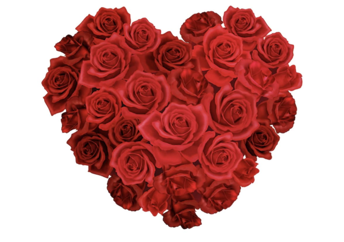 Herz aus roten Rosen