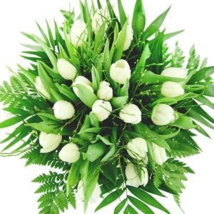 Weiße Tulpen im Blumenstrauß