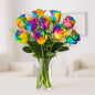 Preview: Regenbogenrosen in Vase