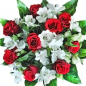 Preview: Blumenstrauß mit roten Rosen und Alstromerien