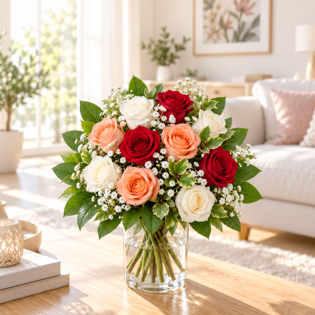 Bunter Rosenmix – Frisch gebundener Blumenstrauß für jeden Anlass