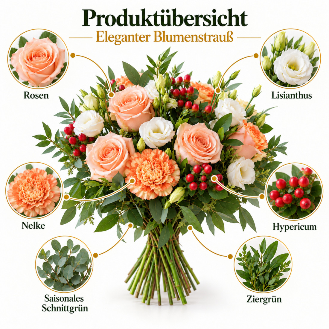 Eleganter Blumenstrauß Einzelteile