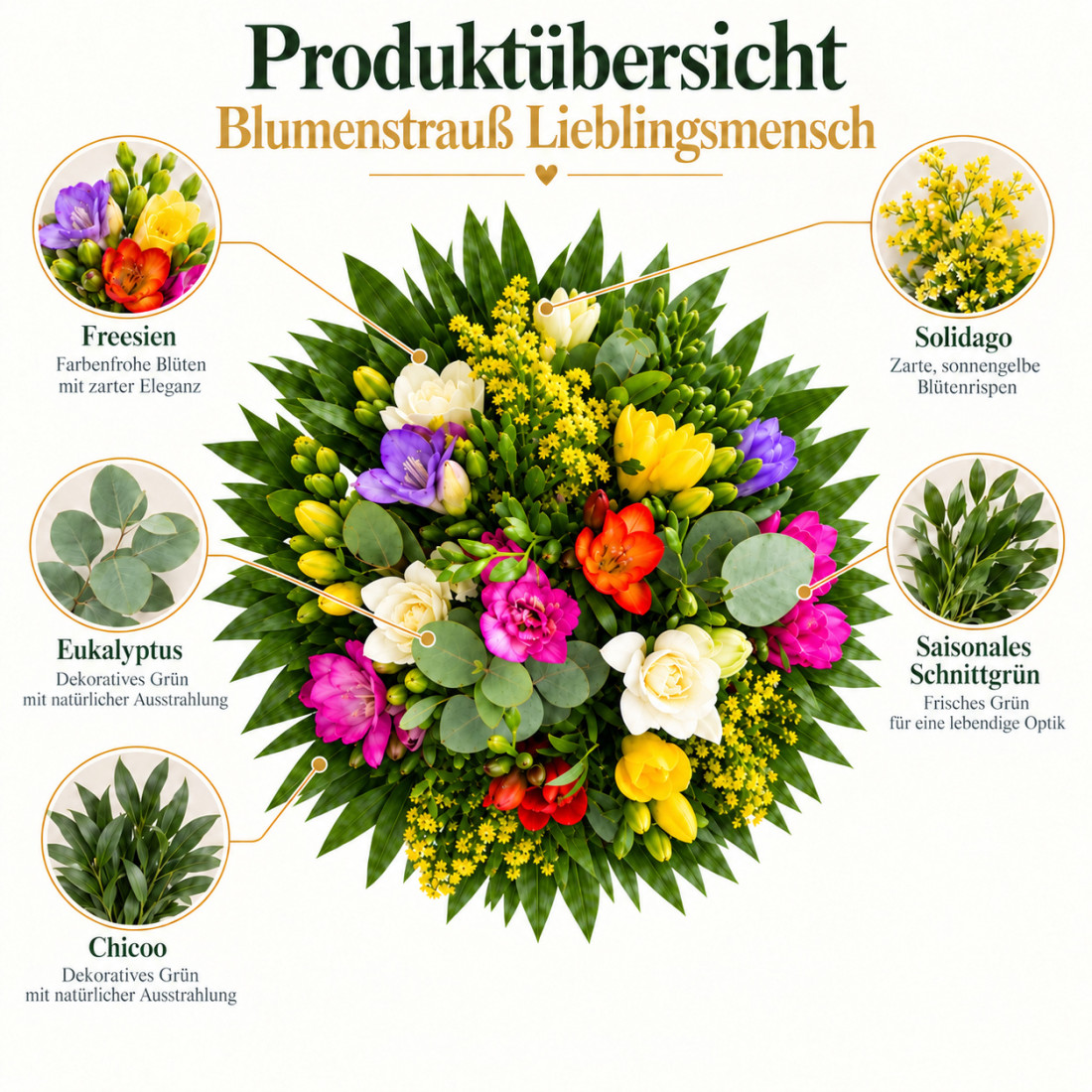 Blumensrtauß Lieblingsmensch Einzelteile