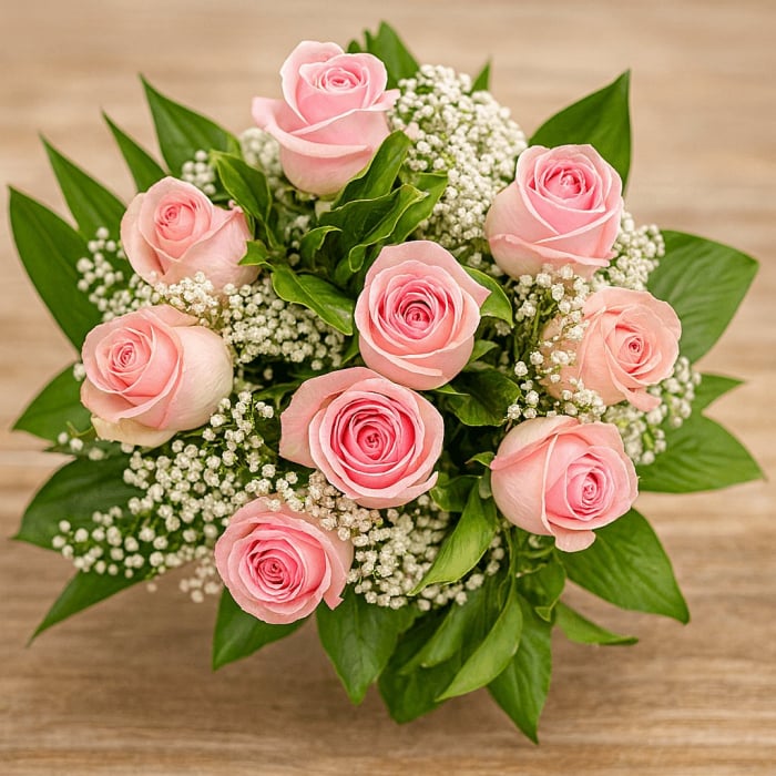 Blumenstrauß mit rosa Rosen