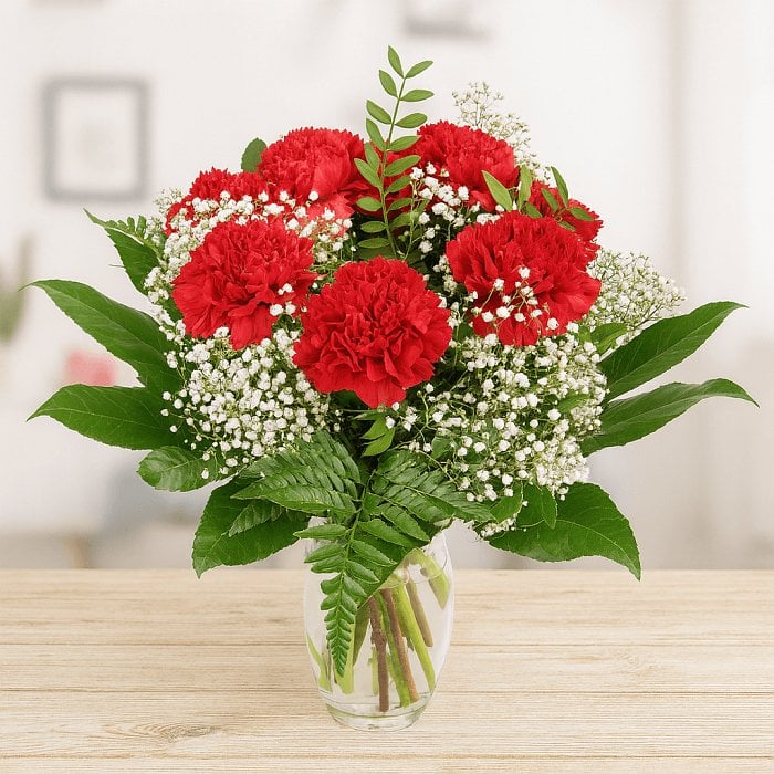 Rote Nelken Blumenstrauß
