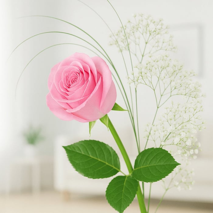 Einzelne rosa Rose