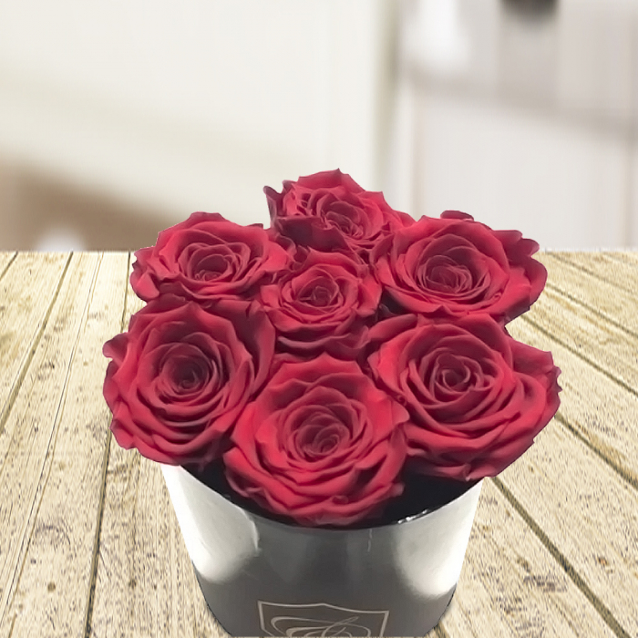 Blumenbox - Rosenbox mit roten Rosen
