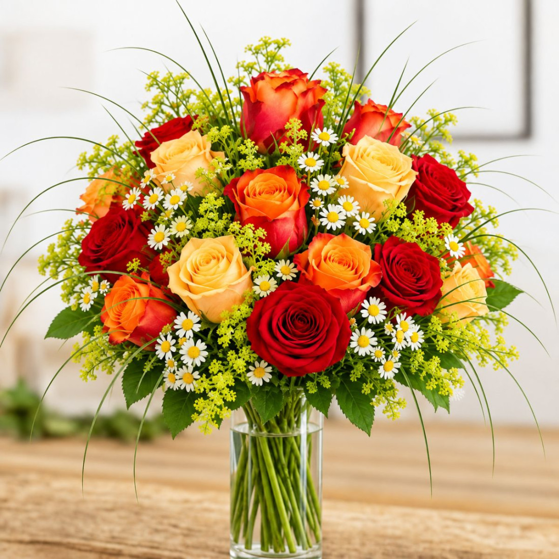 Rosenstrauß orange gelbe Rosen
