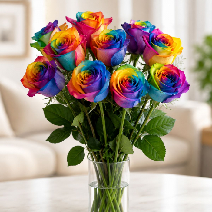 Bunte Regenbogenrosen - Ecuador