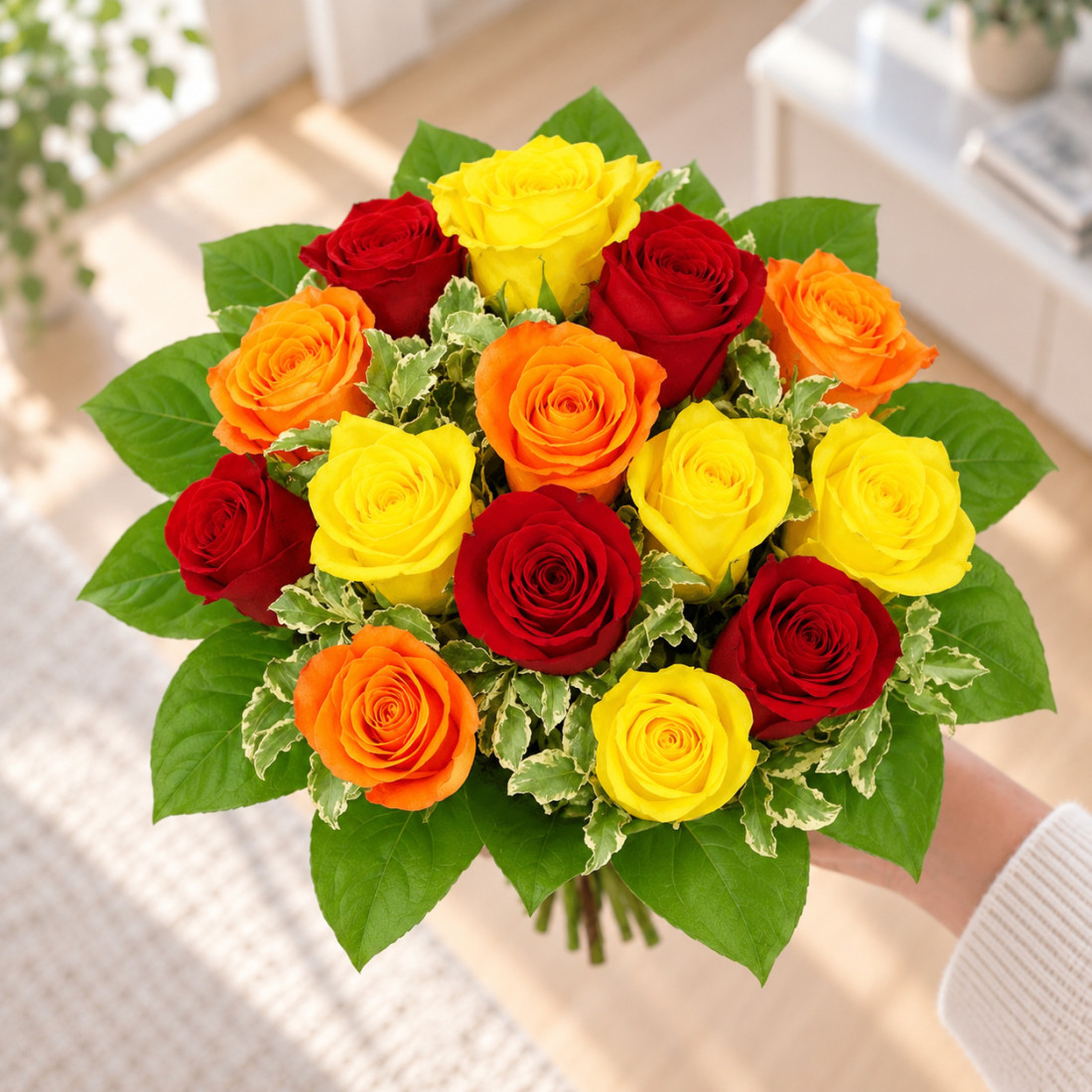 Blumenstrauß Danke mit Hand