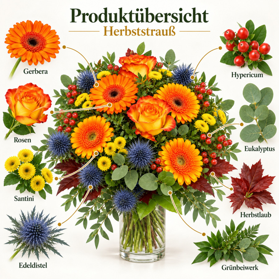 Blumenstrauss Herbstfeuer Explosionszeichnung
