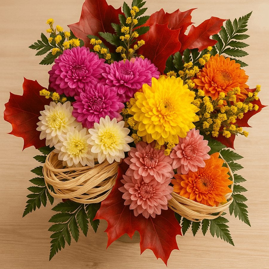 Herbststrauß bunte Astern