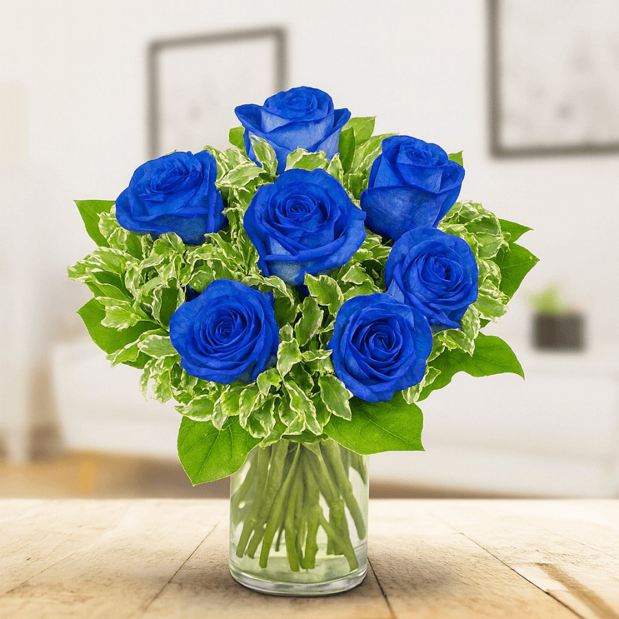 Blumenstrauß blaue Rosen