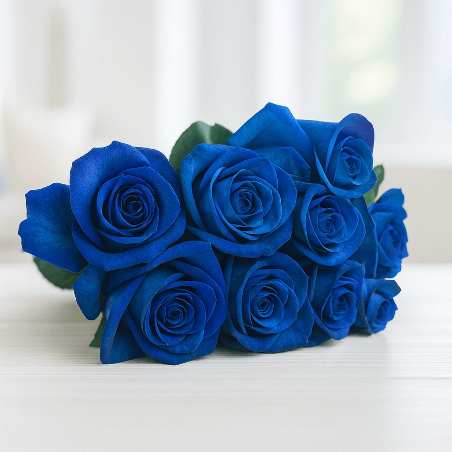 Blau gefärbte Rosen