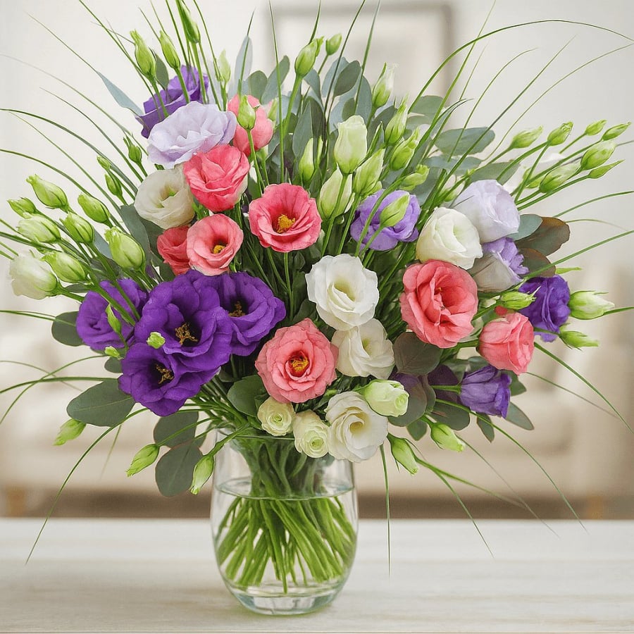 Blumenstrauß mit Lisianthus