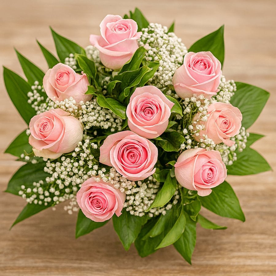 Blumenstrauß mit rosa Rosen