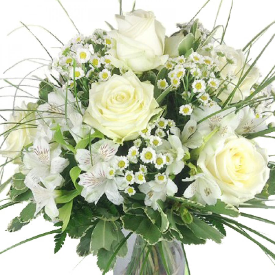 Premium Blumenstrauß weiße Rosen
