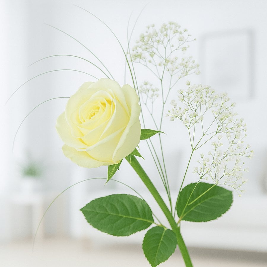 Einzelne weiße Rose