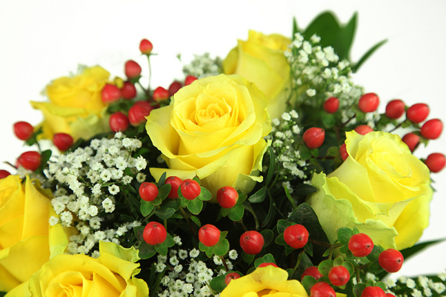 Gelbe Rosen Blumenstrauß