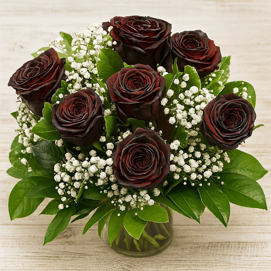 Blumenstrauß schwarze Rosen