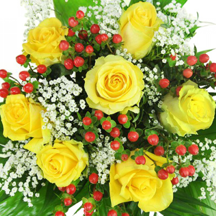 Blumenstrauß mit gelben Rosen