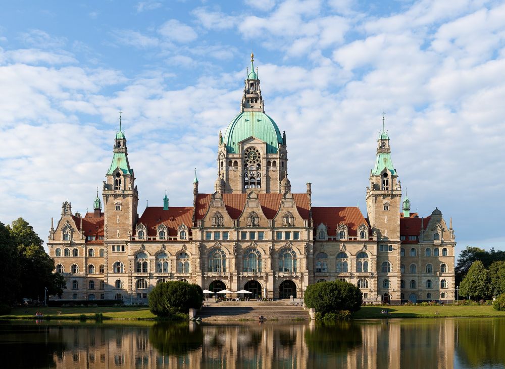 Neues Rathaus in Hannover als Stadtmotiv f&uuml;r den Blumenversand